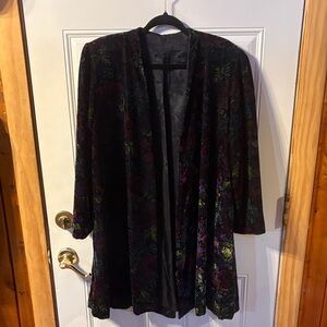 Floral Velvet Women's Jacket Size Large